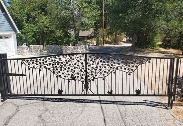 Modern Iron Driveway Swing Gate in Temecula, CA